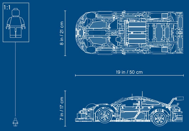 MOC Technic Wyścigowe Porsche 911 RSR 42096 | 1580 elementów