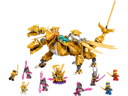 MOC NINJAGO Złoty Ultra Smok Lloyda 71774 | 989 elementów + 8 Figurek
