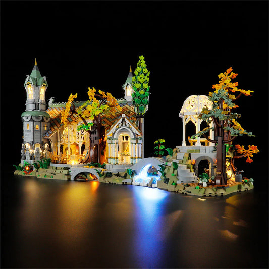 MOC The Lord of the Rings Rivendell 10316 | 6167 el. + 15 Figurek + ZESTAW OŚWIETLENIA