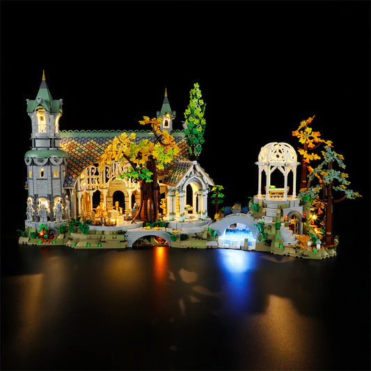 MOC The Lord of the Rings Rivendell 10316 | 6167 el. + 15 Figurek + ZESTAW OŚWIETLENIA