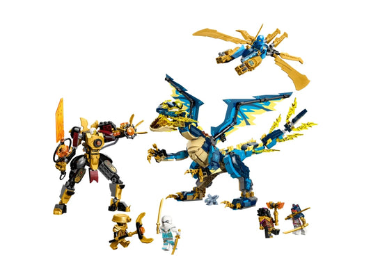 MOC NINJAGO Smok żywiołu kontra mech cesarzowej 71796 | 1038 elementów + 6 Figurek